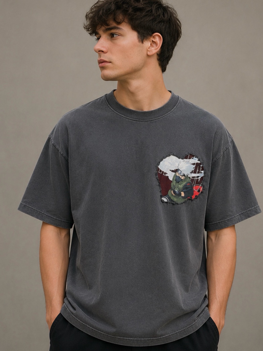 Naruto Upcycled Reworked Shaka Wear Anime T Shirt Kakashi Hatake Size Large 1of1